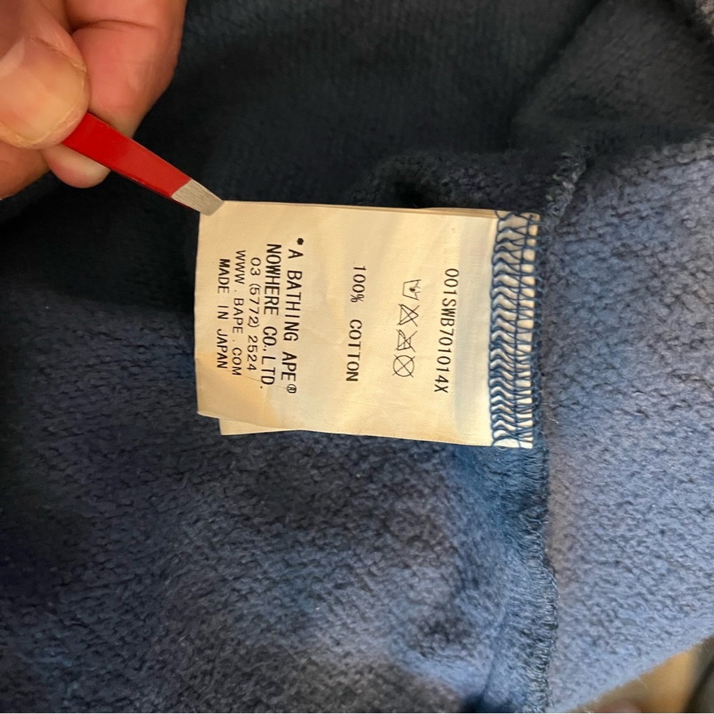Bathing Ape BAPE 88 First Camo M Blue Heavy Shirt V-neck Cotton Sweatshirt - Picture 5 of 7